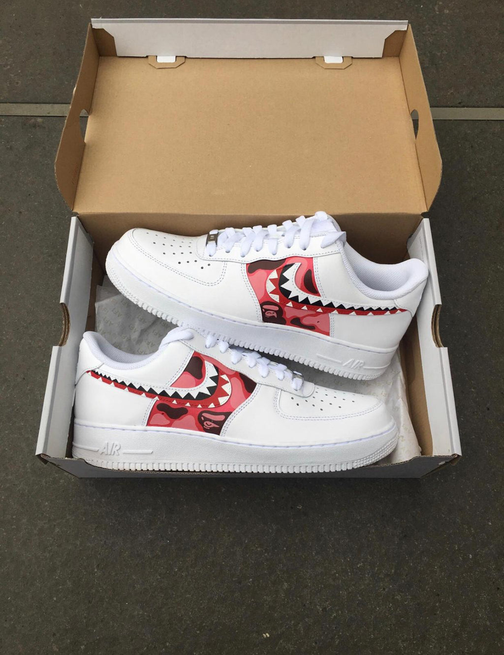 Pink shark camo AF1 customs